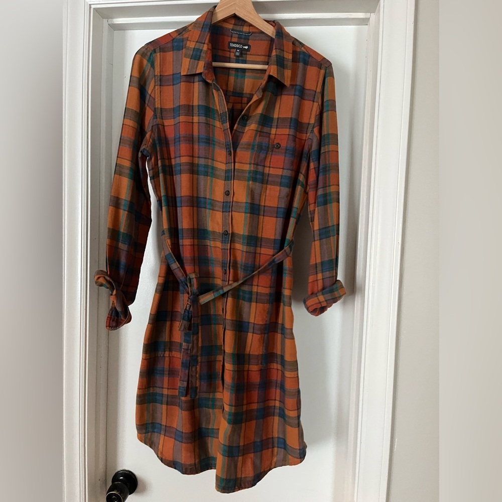 Toad&Co Multicolor Plaid Long Sleeve Dress